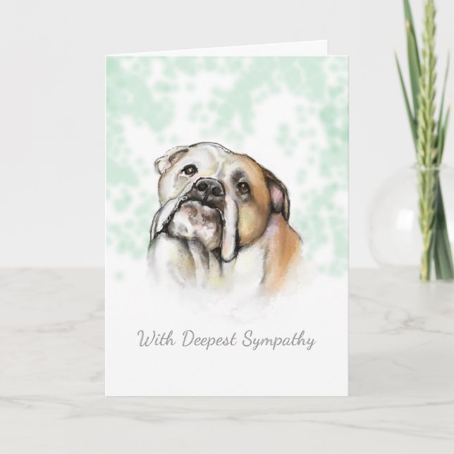 Cartão Dog Sympathy - Bulldog Dog Sympathy Card (Frente)