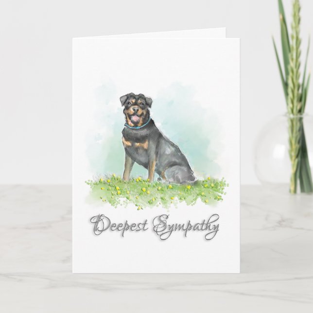 Cartão Dog Sympathy Card - Rottweiler Dog Sympathy (Frente)