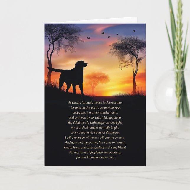 Cartão Dog Sympathy Memorial Tribute with Spiritual Poem  (Frente)