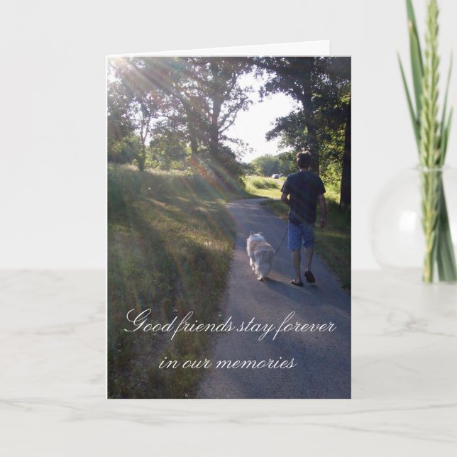 Cartão Dog Sympathy Rainbow Bridge Poem Card (Frente)