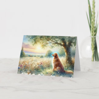 Cartão Dog Sympathy Sunrise Watercolor Card