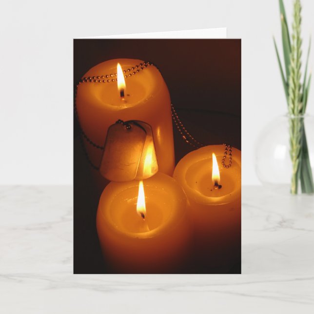 Cartão Dog tags with candles card (Frente)