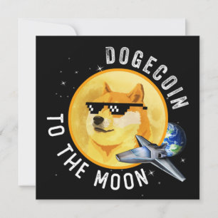Cartão Dogecoin Para A Moon Funny Cryptocurrency Meme Mou