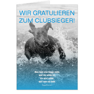 Cartão Doggen Sieger Grußkarte