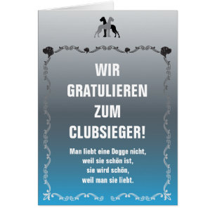 Cartão Doggen Sieger Grußkarte