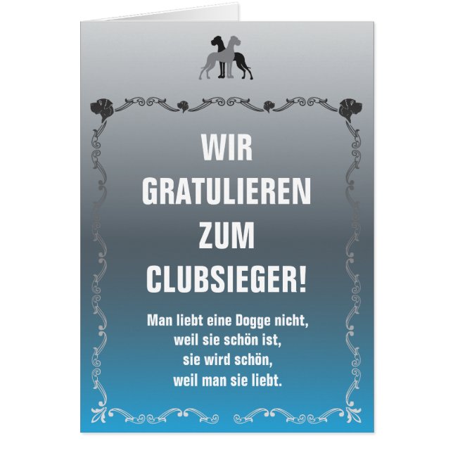 Cartão Doggen Sieger Grußkarte (Frente)