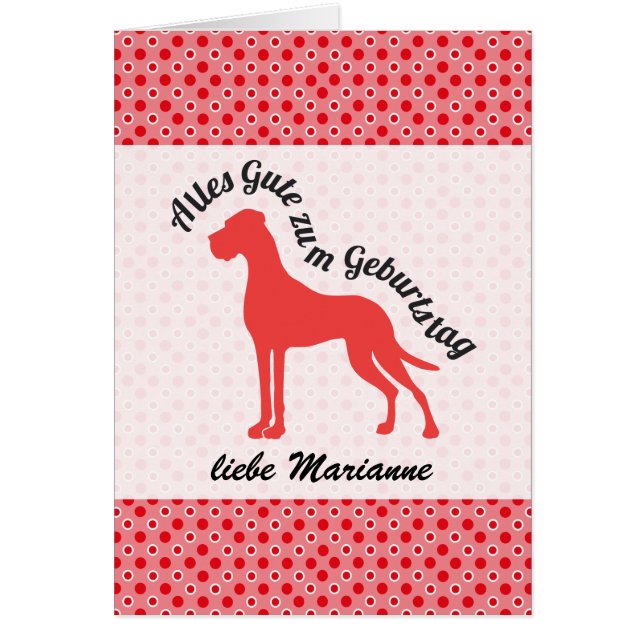 Cartão Doggenkarte beschriftet (Frente)