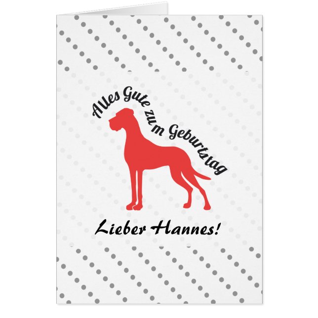 Cartão Doggenkarte beschriftet (Frente)