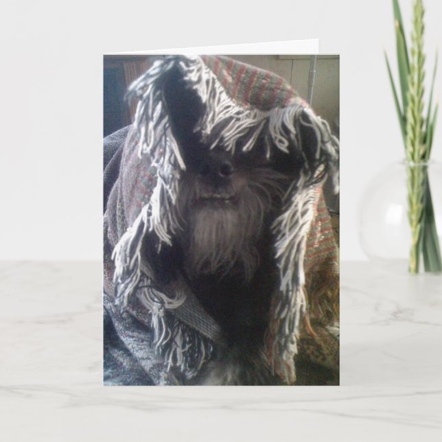 CARTÃO DOGGIE IN BLANKETS SAYS "PEEK-A-BOO" MISS YOU (Frente)