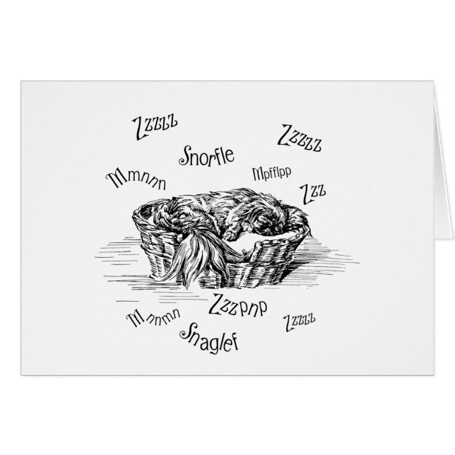 Cartão Doggie Pekingese Dormindo (Frente Horizontal)