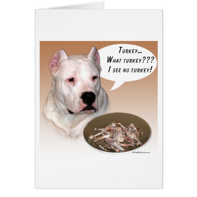 Cartão Dogo Argentino Turquia (Frente)