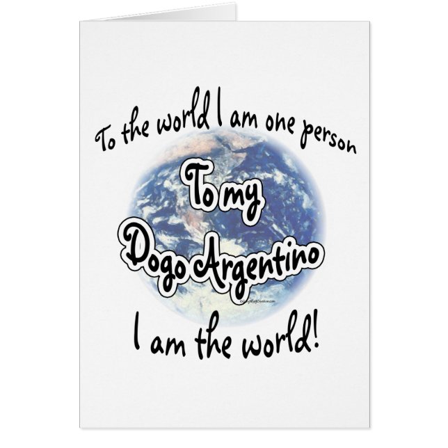 Cartão Dogo Argentino World 2 (Frente)