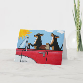 Cartão Dogs Cruising Greeting Card