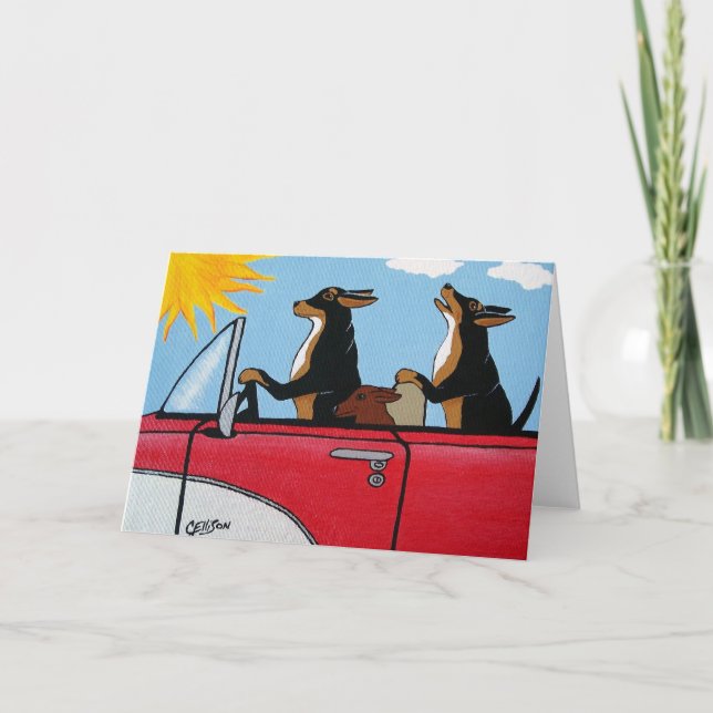 Cartão Dogs Cruising Greeting Card (Frente)