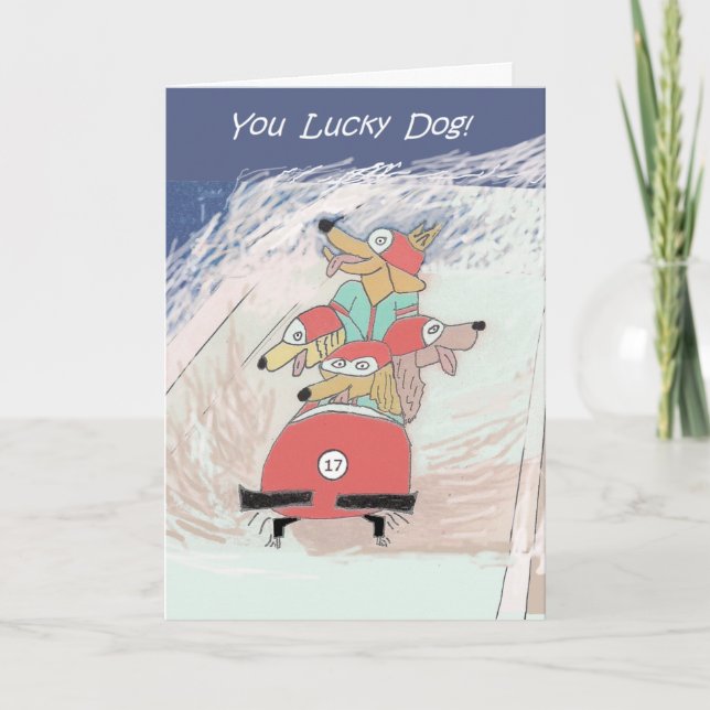 Cartão Dogsled - birthday card (Frente)