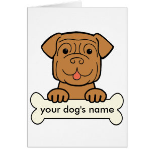 Cartão Dogue personalizado de Bordéus