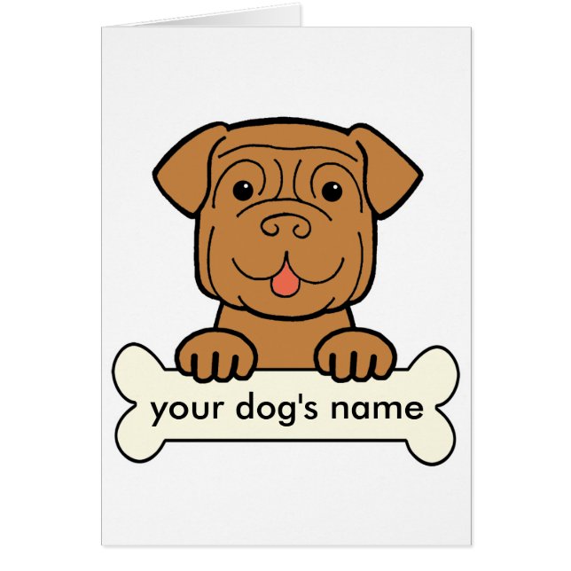 Cartão Dogue personalizado de Bordéus (Frente)