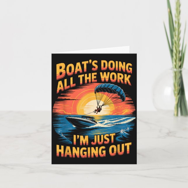 Cartão Doing All The Work Parasailer Paragliding Parasail (Frente)