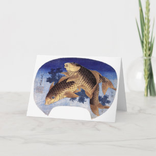 Cartão Dois Carps, Hokusai