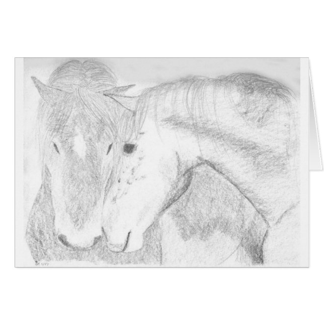 Cartão Dois cavalos (Frente Horizontal)