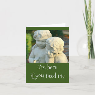 Cartão DOIS CHERUBS/AMIGOS/ "Estou aqui se precisar de mi