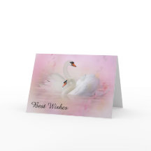 Dois Cisnes no Casamento de Fundo Rosa