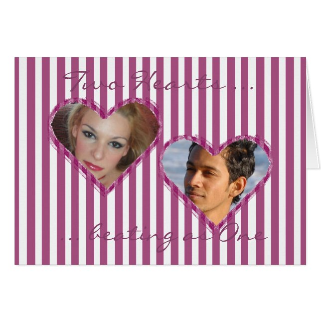 Cartão Dois Corações como Um (Frente Horizontal)