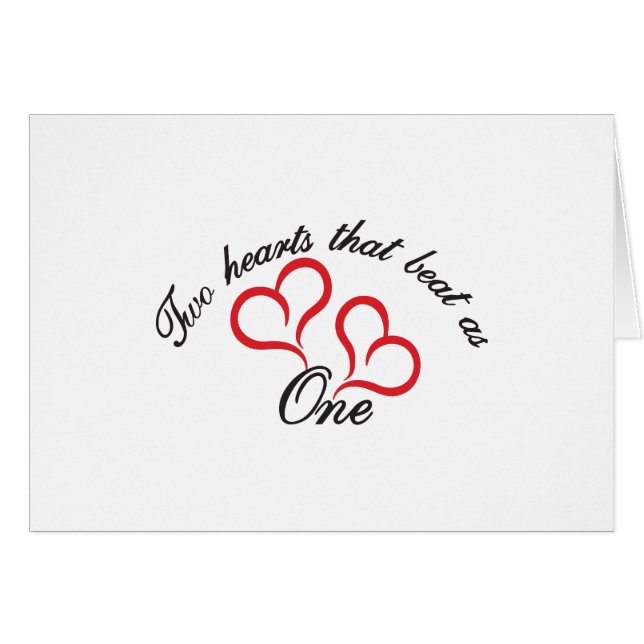 Cartão Dois corações que bateram como um (Frente Horizontal)