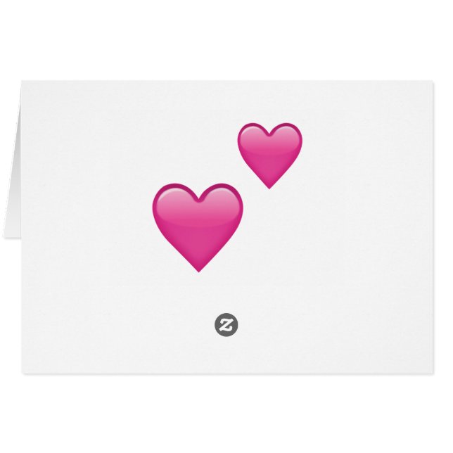 Cartão Dois Corações Rosa - Emoji (Verso horizontal)