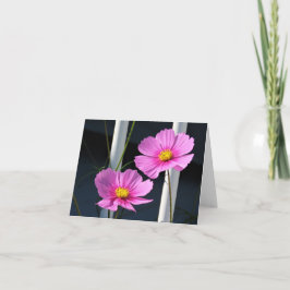 Cartão Dois Cosmos Rosa através da Trilha