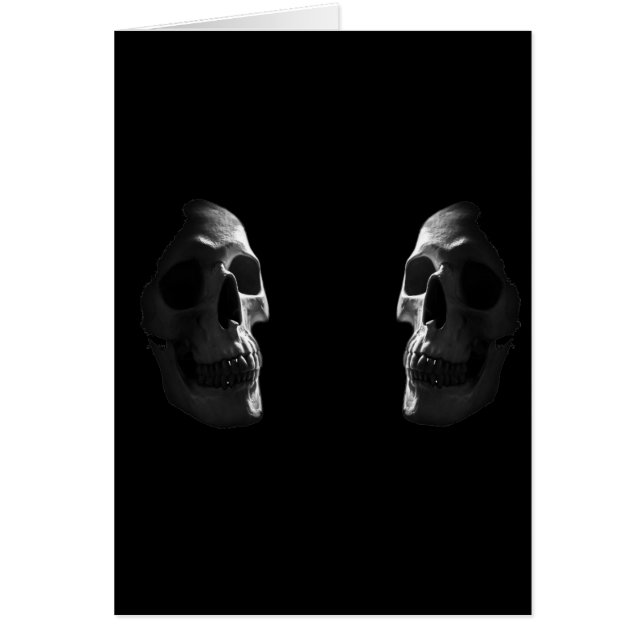 Cartão Dois crânios sorridentes (Frente)