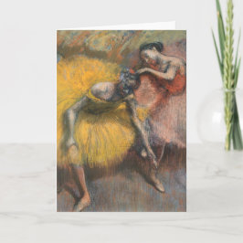 Cartão Dois Dançarinos, Amarelo e Rosa | Edgar Degas
