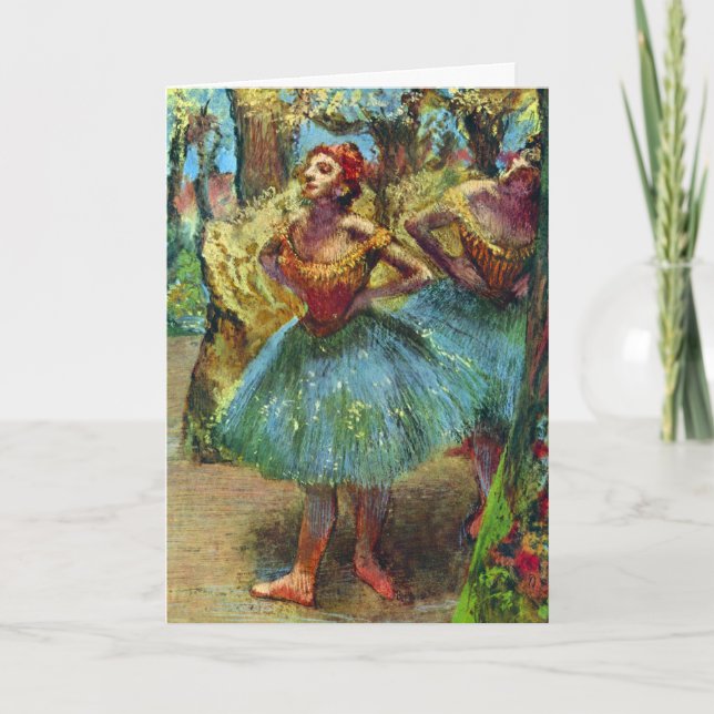 Cartão Dois Dançarinos de Edgar Degas, Arte de Balé Antig (Frente)