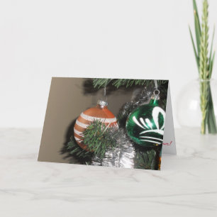 Cartão "Dois Enfeites Antigos de Árvore de Natal"