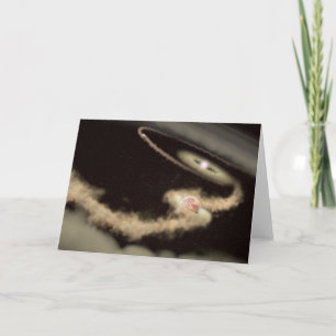 Cartão Dois Exoplanetas Gás Orbitando Uma Jovem Estrela