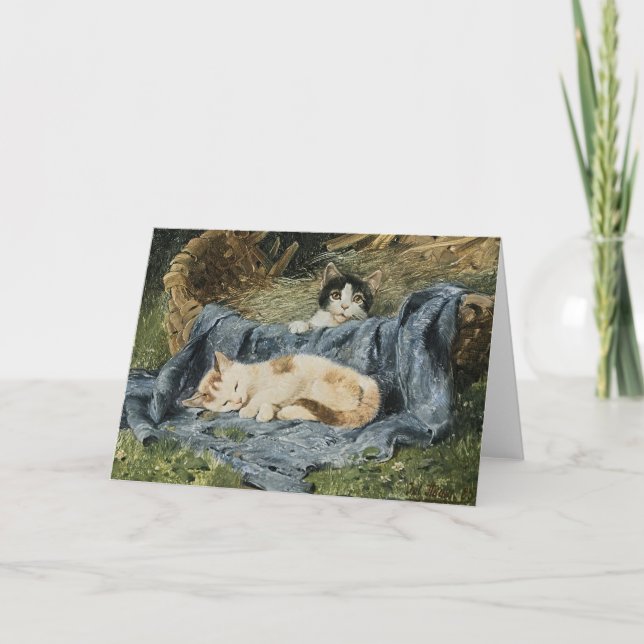 Cartão Dois Gatinhos | Julius Adam, o Younger (Frente)