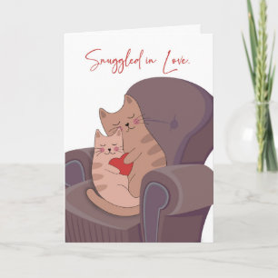 Cartão Dois Gatos Whimsical Entrou no Amor