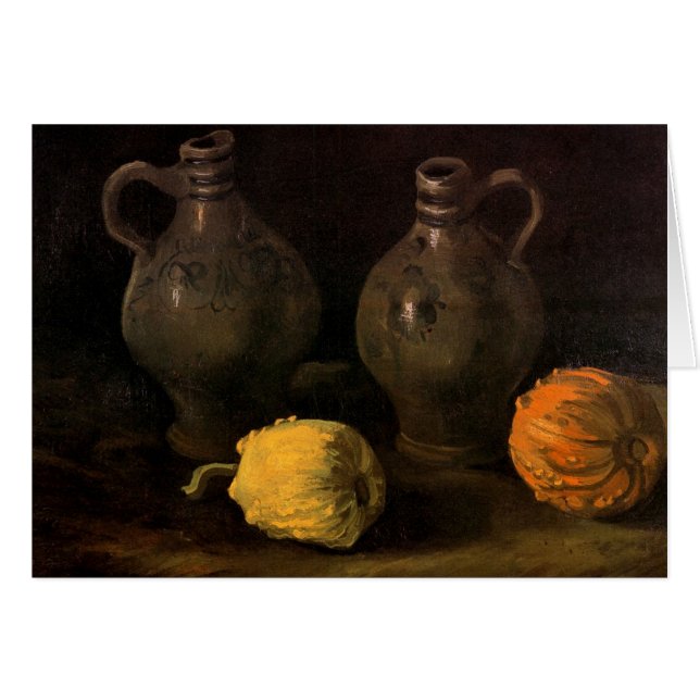 Cartão Dois Jars e Dois Pumpkins por Vincent van Gogh (Frente Horizontal)