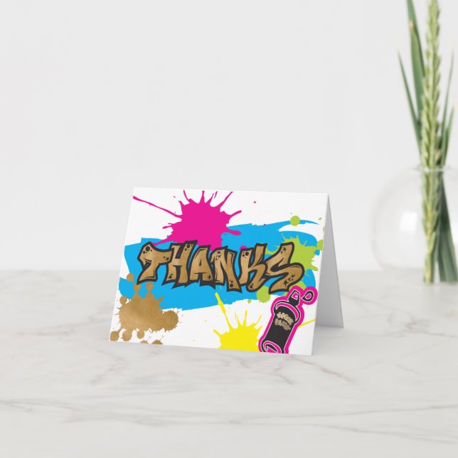 Cartão Dois Legit para Sair do Estilo de Grafite Obrigado (Frente)