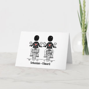 Cartão Dois Noivos Casamento De Moto De Motociclismo