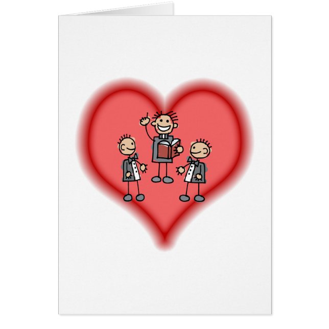 Cartão Dois noivos & pregador (Frente)