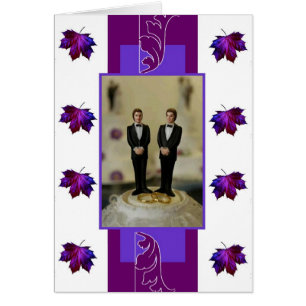 Cartão Dois noivos, tema roxo