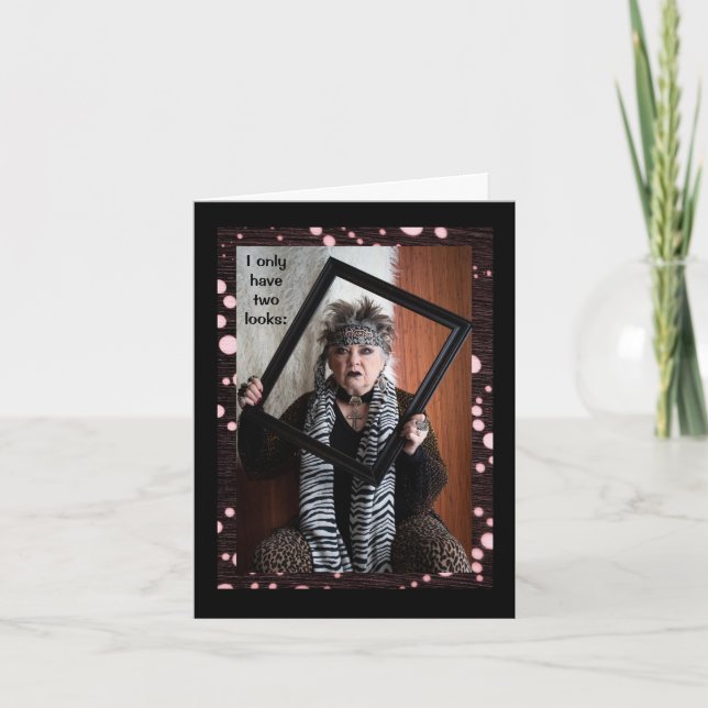 Cartão Dois olhares humorísticos: Esposa de Troféu ou Pla (Frente)