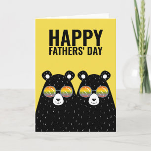 Cartão Dois Pais de Urso Feliz Dia de os pais