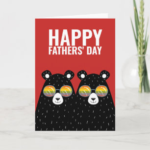 Cartão Dois Pais de Urso Feliz Dia de os pais