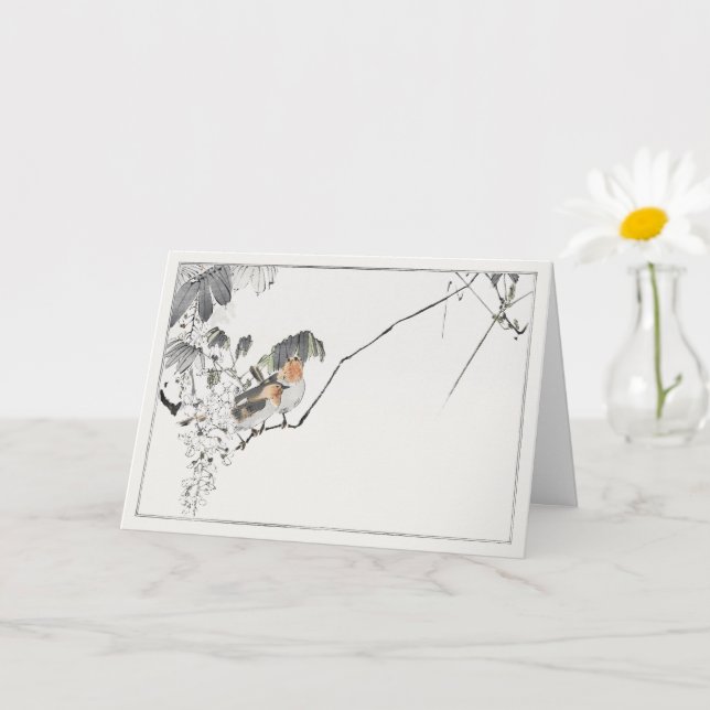 Cartão Dois parêntesis em uma ramificação (Planta pequena)