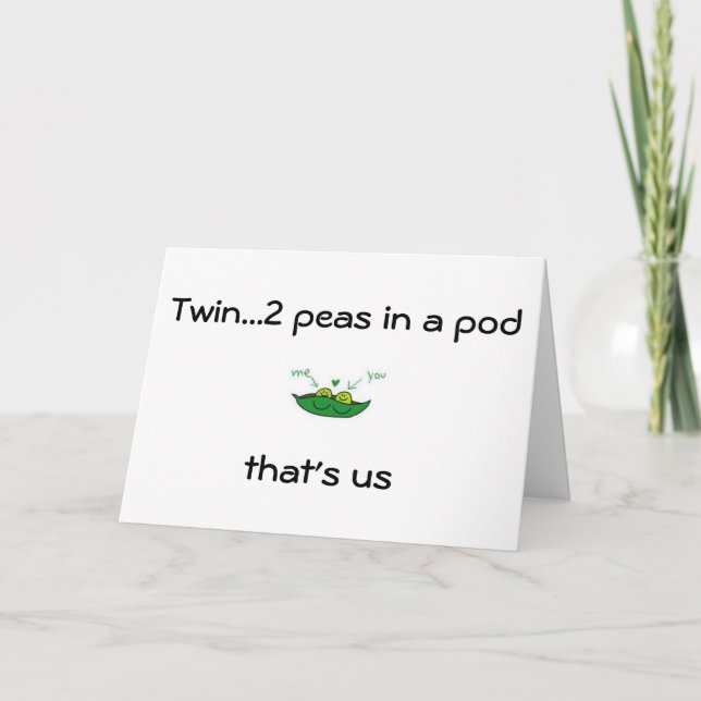 CARTÃO DOIS PEAS DE DOIS VOCÊS/EU NUM POD=DESEJOS DE ANIV (Frente)