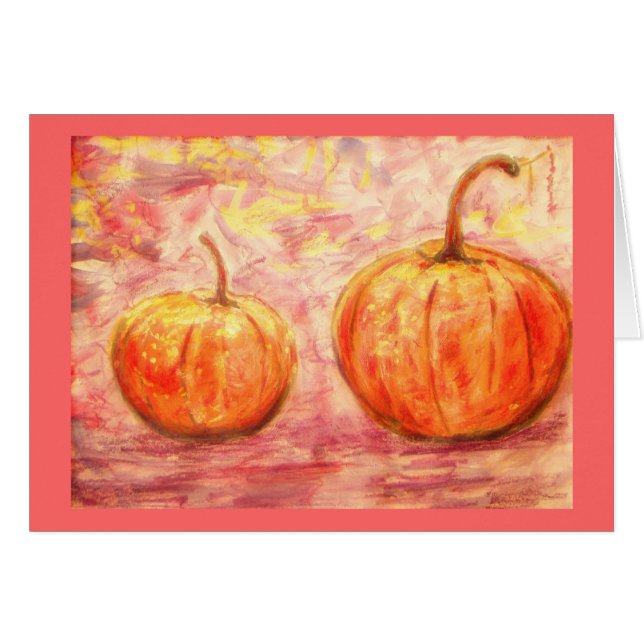 Cartão Dois Pumpkins em paz na Terra (Frente Horizontal)