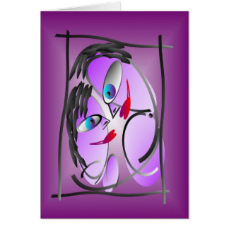 Cartão Dois transformam-se um no roxo