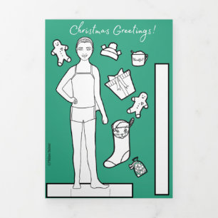 Cartão Dolby de Papel de 5" x 7" triplo de Natal n